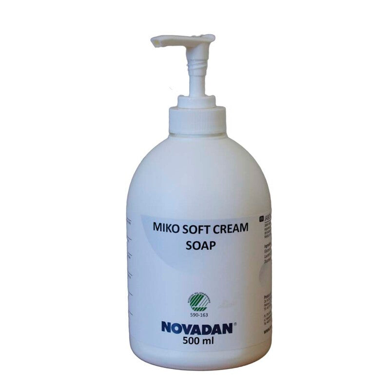 Cremesæbe, Novadan, Miko Soft Cream, Pumpeflaske, 500 ml, sæbe, hvid