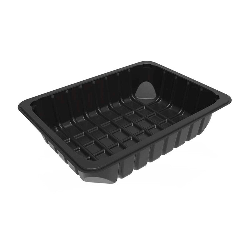 Plastbakke, Færch, P 2190-43S, 1-rums, Rektangulær, 810 ml, 191x144x43mm, PP, sort, karton a 496 stk