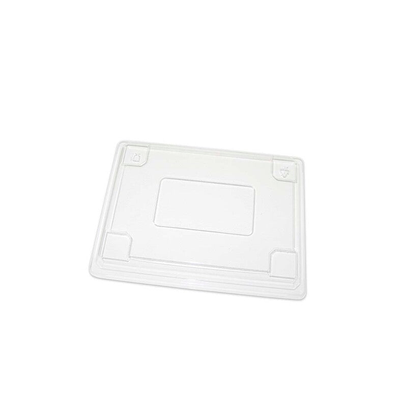 Låg t/plastbakke, mellem, 215x147x28mm, RPET, transparent, Sushi, karton a 300 stk