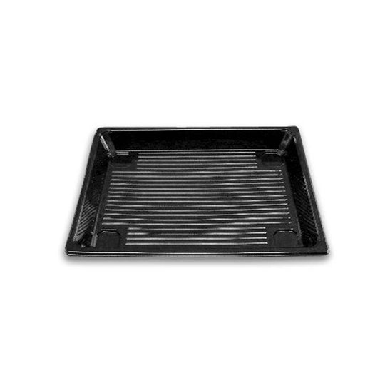 Plastbakke, stor, 241x175x25mm, A-PET, sort, Sushi, karton a 300 stk