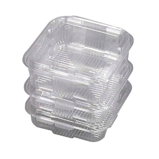 Plastbakke, m/hængslet låg, 175x168x50mm, PET, transparent, karton a 300 stk