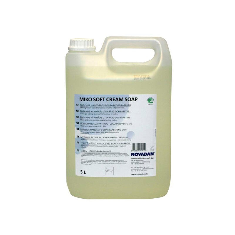 Cremesæbe, Novadan, Miko Soft Cream, 5 l, hvid