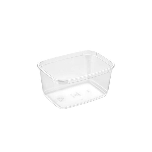 Plastbakke, Færch, M 68-65, 1-rums, Rektangulær, 650 ml, 142x104x70mm, PET, transparent, karton a 500 stk