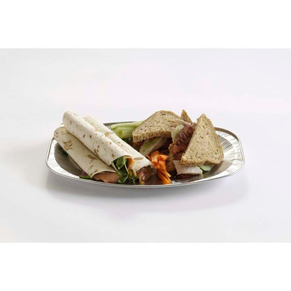 Cateringfad, Plus Pack, Oval, 351 x 243 x 21 mm, aluminium, aluminium, SMALL, pakke a 10 stk, Fødevaregodkendt