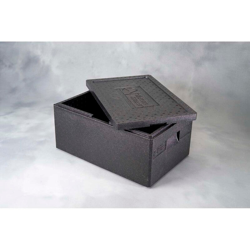 Termo skumkasse, 1/1GN, Rektangulær, 595x390x280mm, Expanded polypropylene (EPP), sort, 1 stk