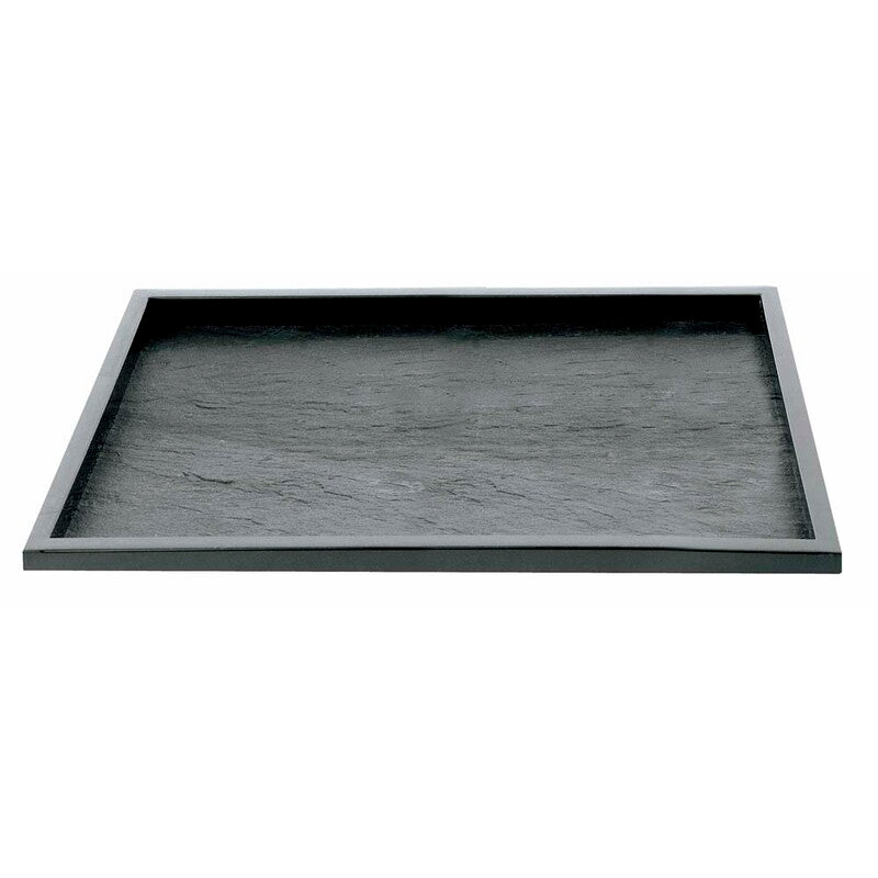 Bakke, Plateau Textura, Rektangulær, 380x274x10mm, PS, sort, karton a 25 stk