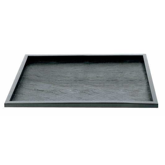 Bakke, Plateau Textura, Rektangulær, 380x274x10mm, PS, sort, karton a 25 stk
