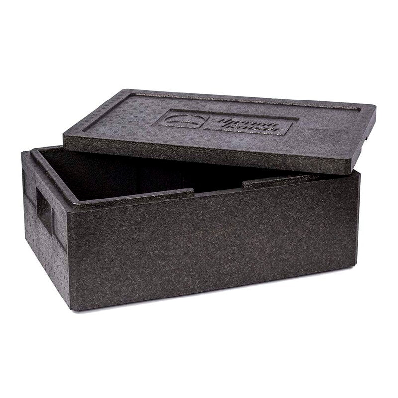 Termo skumkasse, 1/1GN, Rektangulær, 595x390x230mm, Expanded polypropylene (EPP), sort, 1 stk