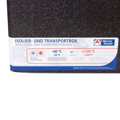 Termo skumkasse, 1/1GN, Rektangulær, 595x390x230mm, Expanded polypropylene (EPP), sort, 1 stk