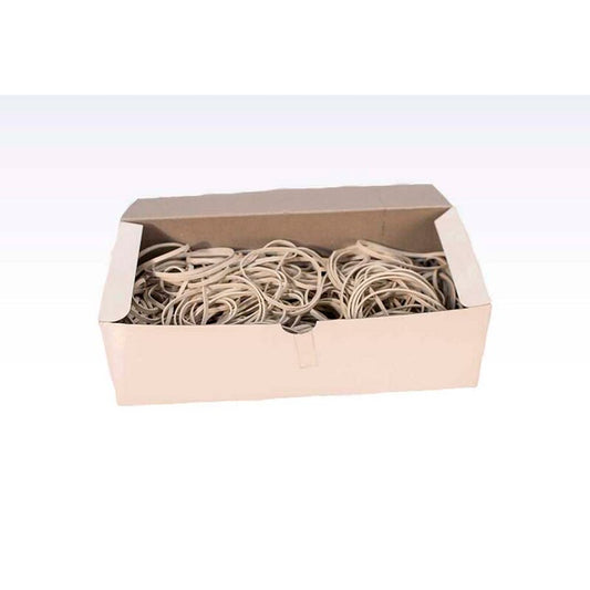Gummibånd, 100 mm x 5 mm, gummi, hvid, rullevægt: 0.50 kg, pakke med 500 g