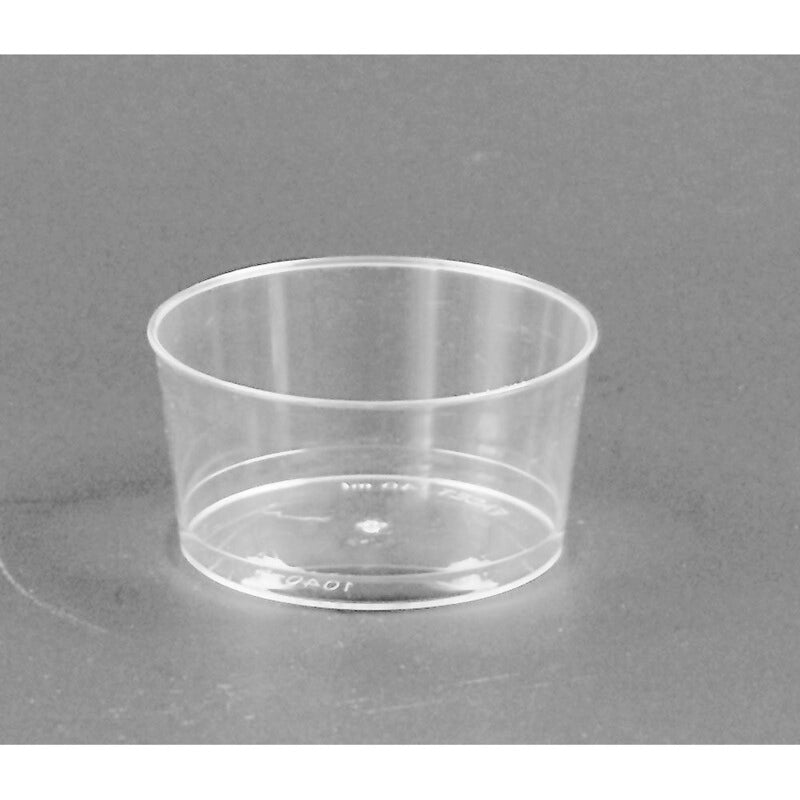 Dressingbæger, Rund, 40 ml, Ø 51, højde 26, HIPS-High Impact Polystyrene, transparent, karton a 2000 stk