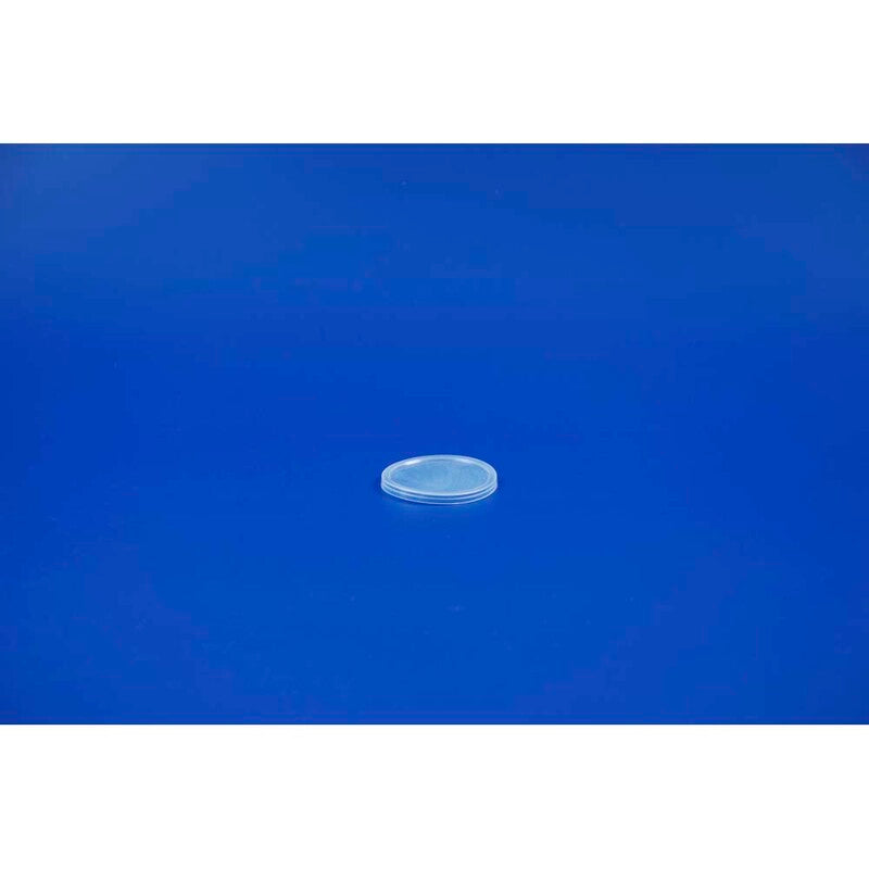 Låg t/dressingbæger, Rund, Ø 51, højde 2, HIPS-High Impact Polystyrene, transparent, karton a 2000 stk, Fødevaregodkendt