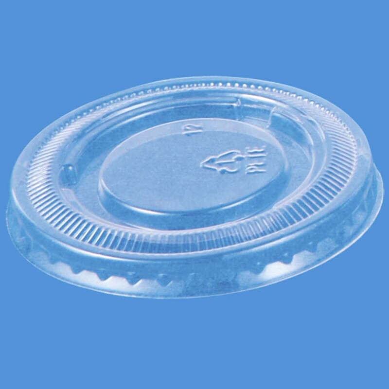 Låg t/dressingbæger, Rund, kapacitet 30, Ø 44, højde 10, A-PET, transparent, 1 oz, pakke a 100 stk, Fødevaregodkendt