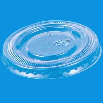 Låg t/dressingbæger, Rund, kapacitet 30, Ø 44, højde 10, A-PET, transparent, 1 oz, pakke a 100 stk, Fødevaregodkendt