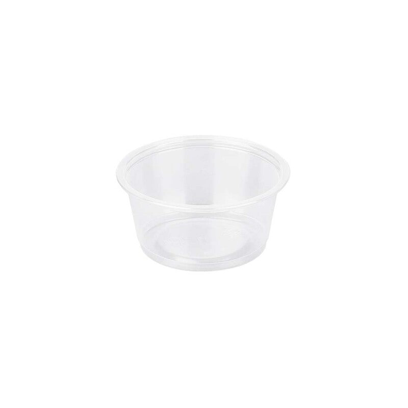 Dressingbæger, Rund, Ø 62, højde 46, PP, transparent, Portion Cup 2oz/60ml, pakke a 250 stk, Fødevaregodkendt