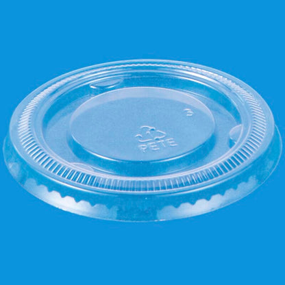 Låg t/dressingbæger, Rund, kapacitet 60, Ø 62, højde 10, A-PET, transparent, 2 oz, pakke a 100 stk, Fødevaregodkendt