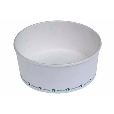 Salatbowle, Rund, 800 ml, Ø 148, højde 60, Cardboard/PLA, hvid, karton a 500 stk