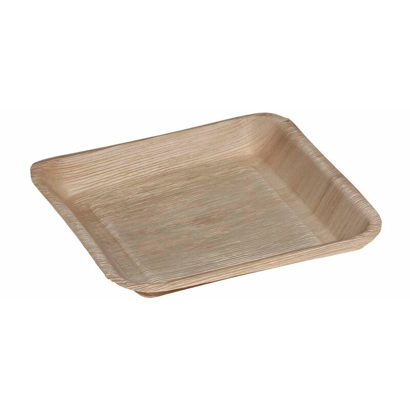 Tallerkner, Firkantet, 240 x 240 mm, træ, træ, pakke a 100 stk, Fødevaregodkendt