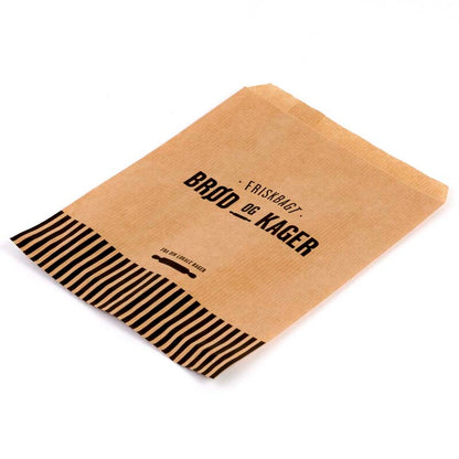 Bagerpose, 210 x 275 mm, flat film, Papir, brun, Printed, pakke a 1000 stk, 1,5 kg Friskbagt, Fødevaregodkendt