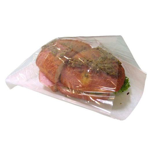 Sandwichpose, 200 x 210 x 210 mm, flat bag, Papir + PE, hvid, pakke a 500 stk, Fødevaregodkendt