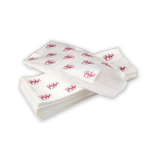 Fransk hotdog pose, 30 x 70 x 180 mm, flat bag, Papir, hvid, pakke a 1000 stk, Fødevaregodkendt