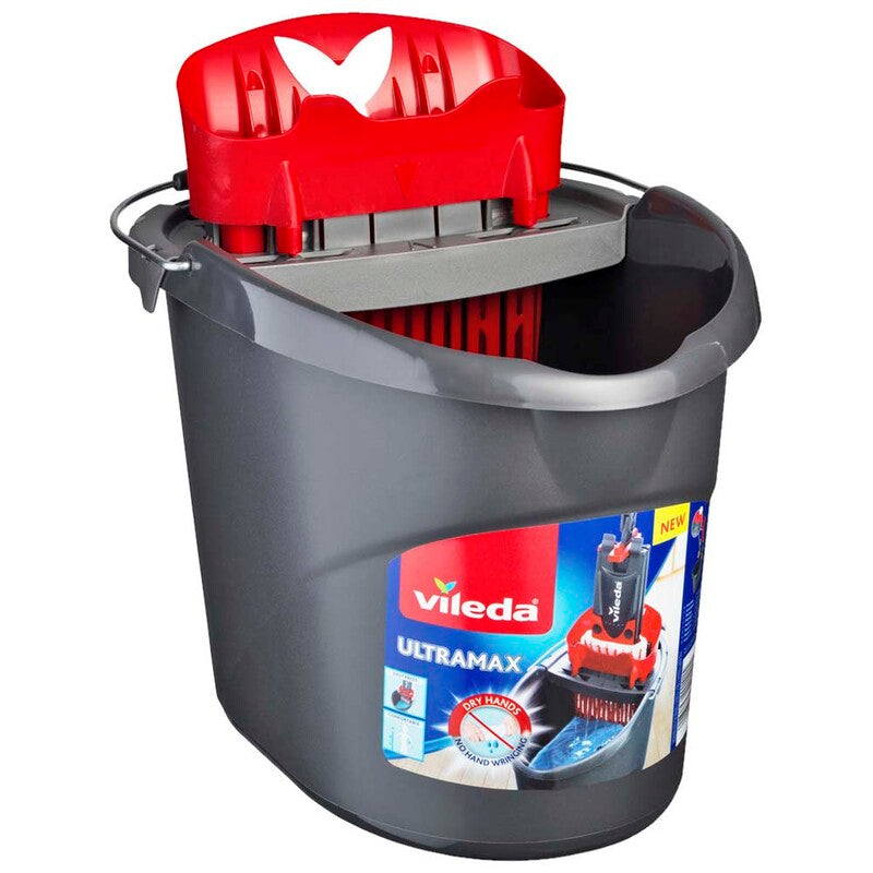 Spand, Vileda, Ultra Max m/håndtag, grå/rød