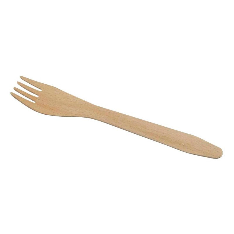 Træbestik, 160 mm, træ, træ, No wax, Gaffel 160mm, pakke a 100 stk, Nature Line, Fødevaregodkendt
