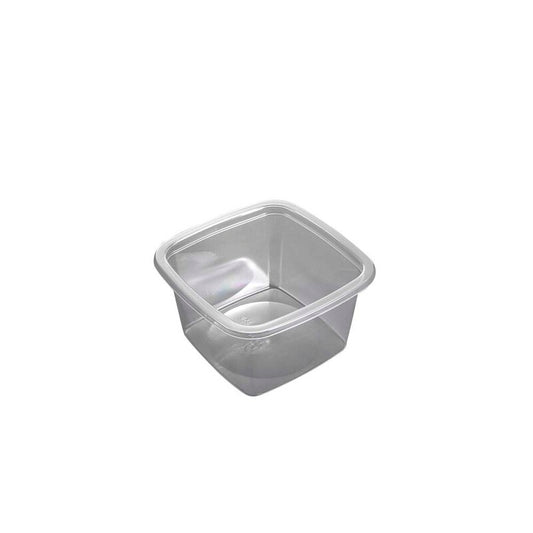 Plastbakke, Færch, M 40-57, 1-rums, Rektangulær, 350 ml, 102x102x57mm, PET, transparent, karton a 520 stk