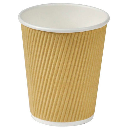 Kaffebæger, Papir + PE, brun, Natur Line, 8oz/240ml, karton a 500 stk, palle 24 kartoner, Ripple wall, Fødevaregodkendt