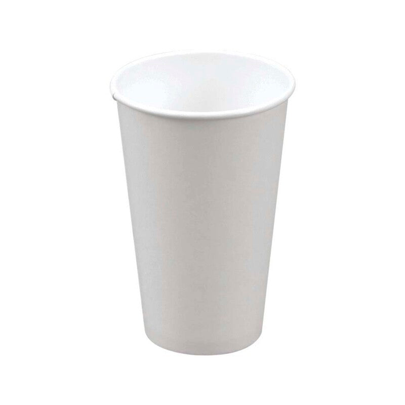 Kaffebæger, Rund, Papir + PE, hvid, 16oz/ 470ml, karton a 1000 stk, palle 16 kartoner, Single wall, Fødevaregodkendt