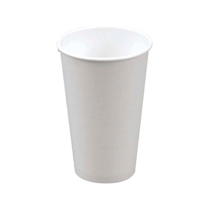 Kaffebæger, Rund, Papir + PE, hvid, 16oz/ 470ml, karton a 1000 stk, palle 16 kartoner, Single wall, Fødevaregodkendt
