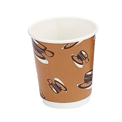 Kaffebæger, Papir + PE, brun, 8oz/240ml, karton a 500 stk, Double wall, Fødevaregodkendt