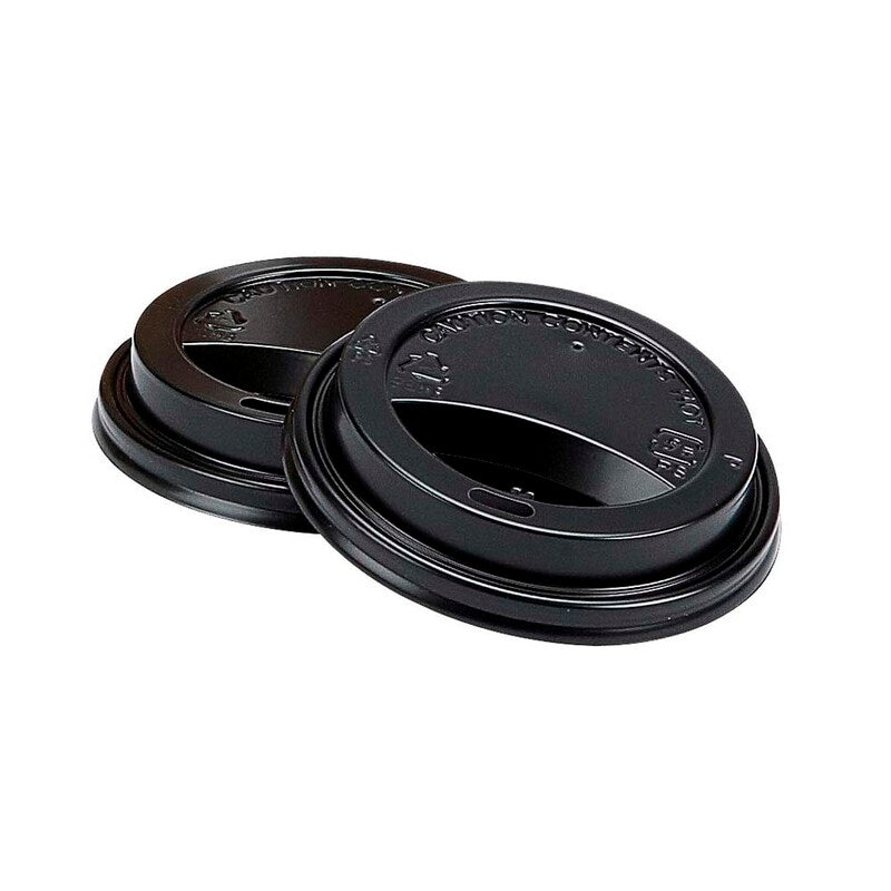 Låg t/kaffebæger, PS, sort, Lid high 12-16 oz, karton a 1000 stk, palle 36 kartoner, Fødevaregodkendt