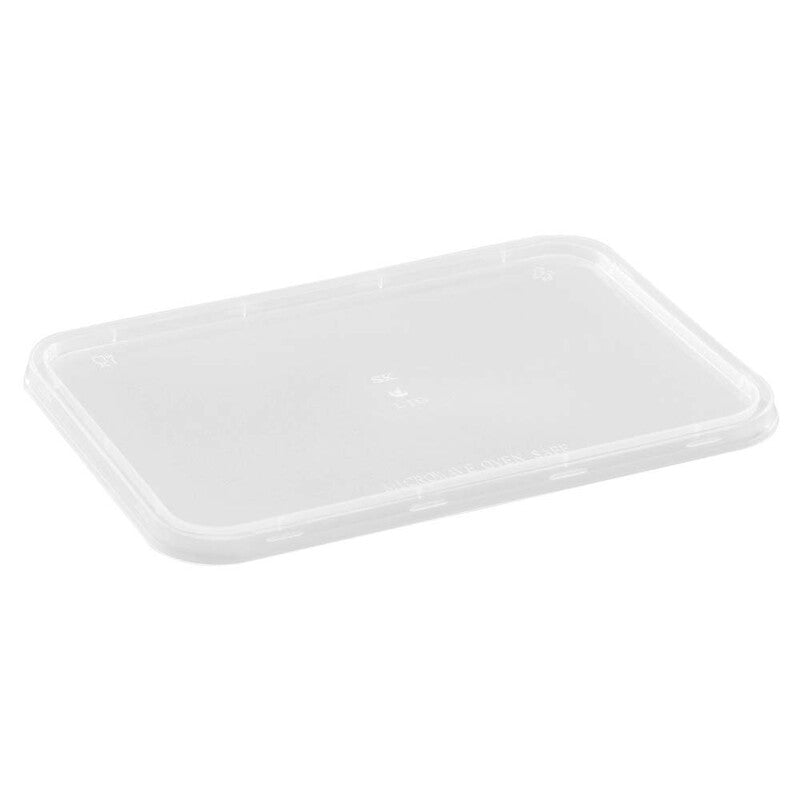 Låg t/plastbakke, Firkantet, 175x120mm, For 500 - 960 ml, PP, transparent, karton a 500 stk