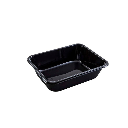 Plastbakke, Færch, C 2227-1F, 1-rums, Rektangulær, 1660 ml, 178x227x59mm, C-PET, sort, t/ovn & microovn, karton a 336 stk, Fødevaregodkendt