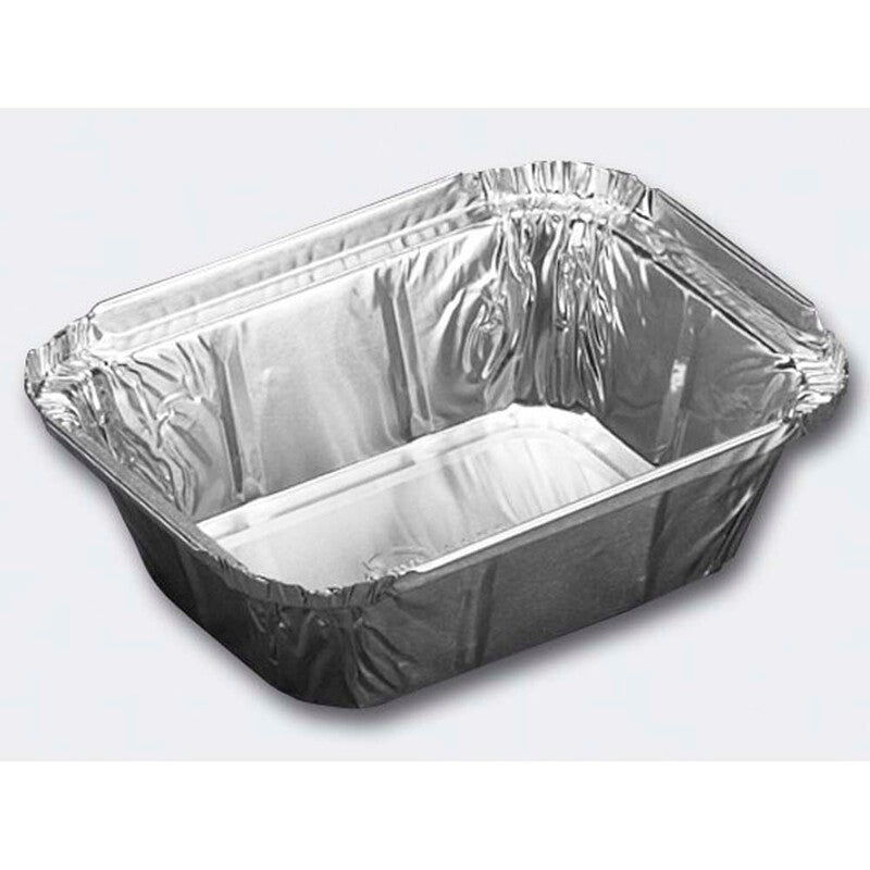 Foliebakke, Plus Pack, Rektangulær, 250 ml, 122x96x34mm, aluminium, aluminium, 8325, pakke a 1000 stk