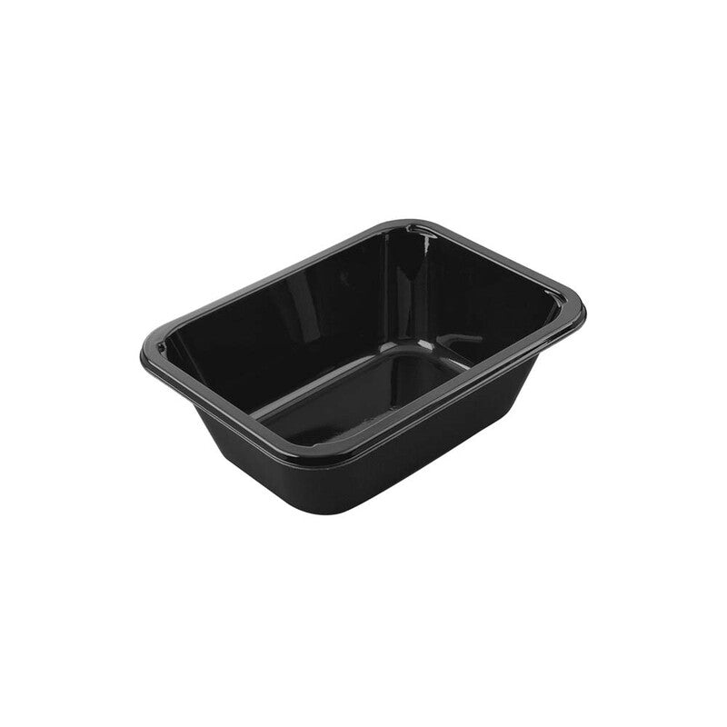 Plastbakke, Færch, C 2187-1O, 1-rums, Rektangulær, 920 ml, 137x187x60mm, C-PET, sort, t/ovn & microovn, karton a 420 stk