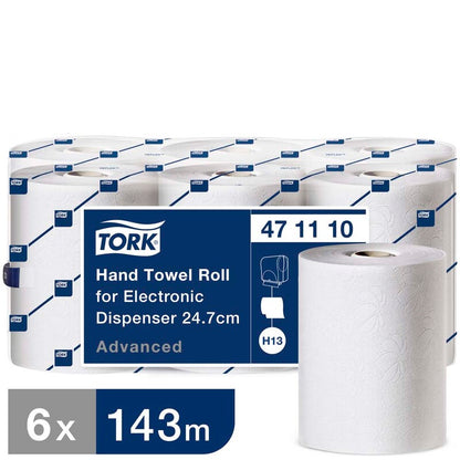 Papirhåndklæder rulle, Tork, H13, Advanced, 2 lag, hvid, 247mm x 143.00m, kasse a 6 ruller, FSC Recycled Credit