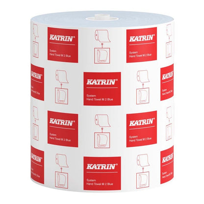 Papirhåndklæder rulle, Katrin, Katrin System, M, 2 lag, blå, 210mm x 130.00m, kasse a 6 ruller