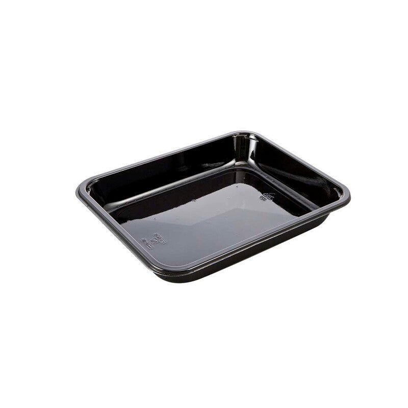 Plastbakke, Færch, C 2227-1E, 1-rums, Rektangulær, 1030 ml, 178x227x35mm, C-PET, sort, t/ovn & microovn, karton a 396 stk