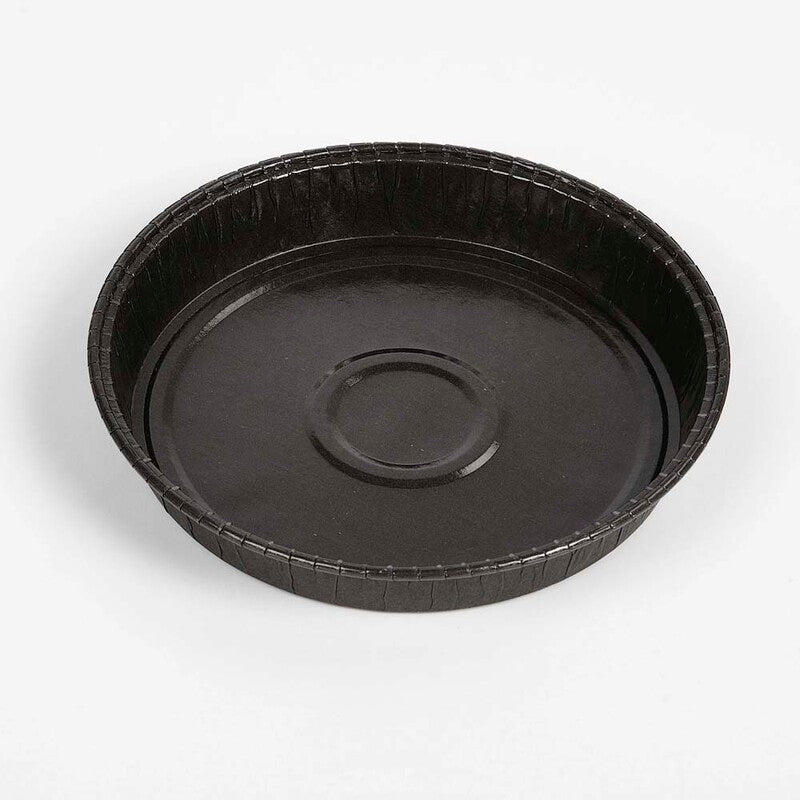 Bageform, Rund, højde 35 mm, indvendig diameter 147.0 mm, Pergamentpapir, sort, pakke a 800 stk, Fødevaregodkendt