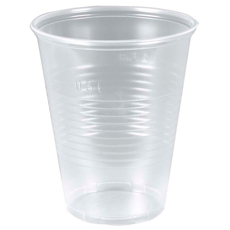 Drikkebæger Plast, 300 ml, indvendig diameter 95.0 mm, PP, transparent, Blød til øl, pose a 50 stk, Fødevaregodkendt