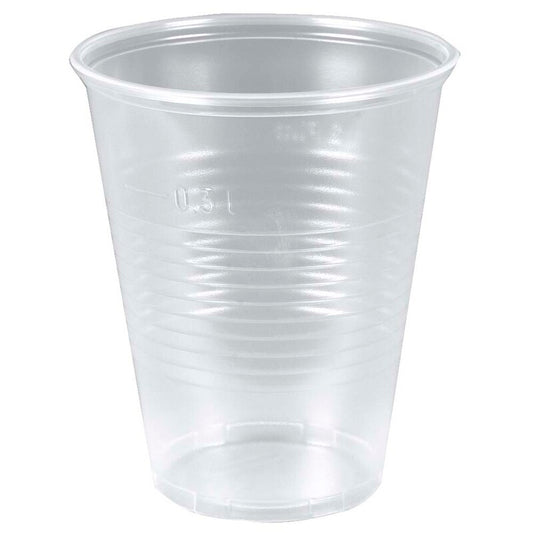Drikkebæger Plast, 300 ml, indvendig diameter 95.0 mm, PP, transparent, Blød til øl, pose a 50 stk, Fødevaregodkendt