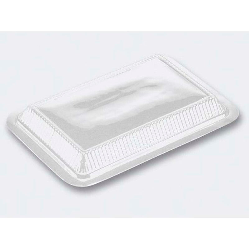 Låg t/foliebakke, Plus Pack, Rektangulær, 205x140x20mm, PET, transparent, pakke a 1000 stk