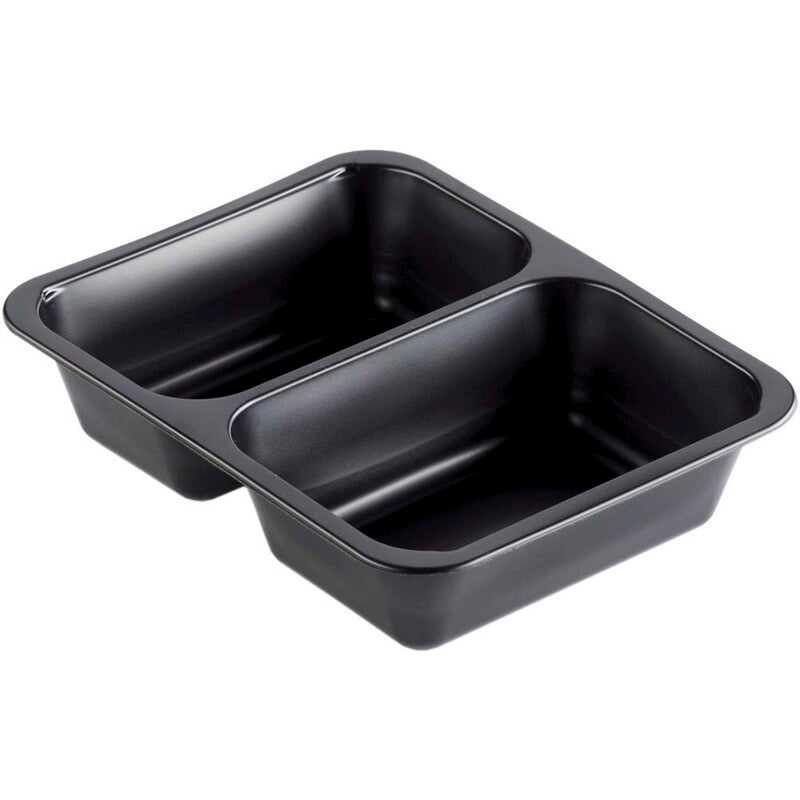 Plastbakke, Duni, 2-rums, 1185 ml, 178x227x50mm, PP, sort, karton a 216 stk