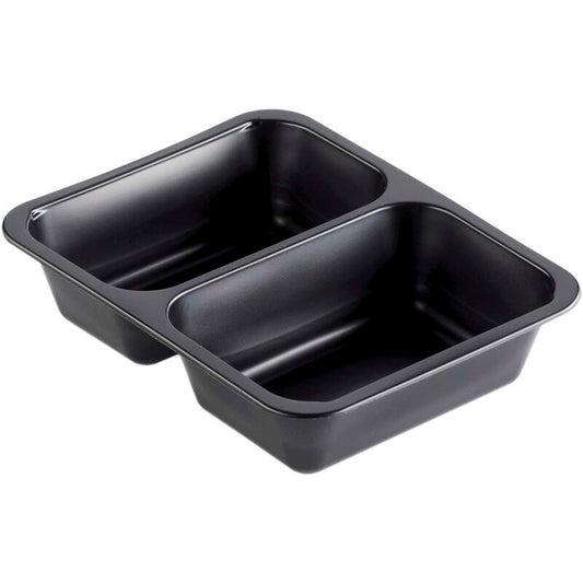 Plastbakke, Duni, 2-rums, 1185 ml, 178x227x50mm, PP, sort, karton a 216 stk