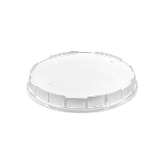 Låg t/plastbakke, Færch, Rund, Ø 330, højde 43, A-PET, transparent, T/Pizza and Tapas tray, karton a 100, Fødevaregodkendt