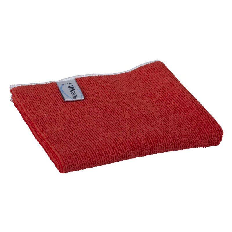Mikrofiberklude, Vikan, Basic, rød, 320mmx320mm, pakke a 5 stk