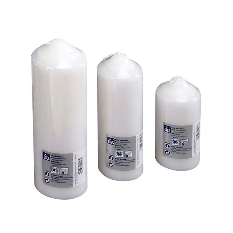 Bloklys, udvendig diameter: 80 mm, Voks, hvid, 112h, pakke a 12 stk