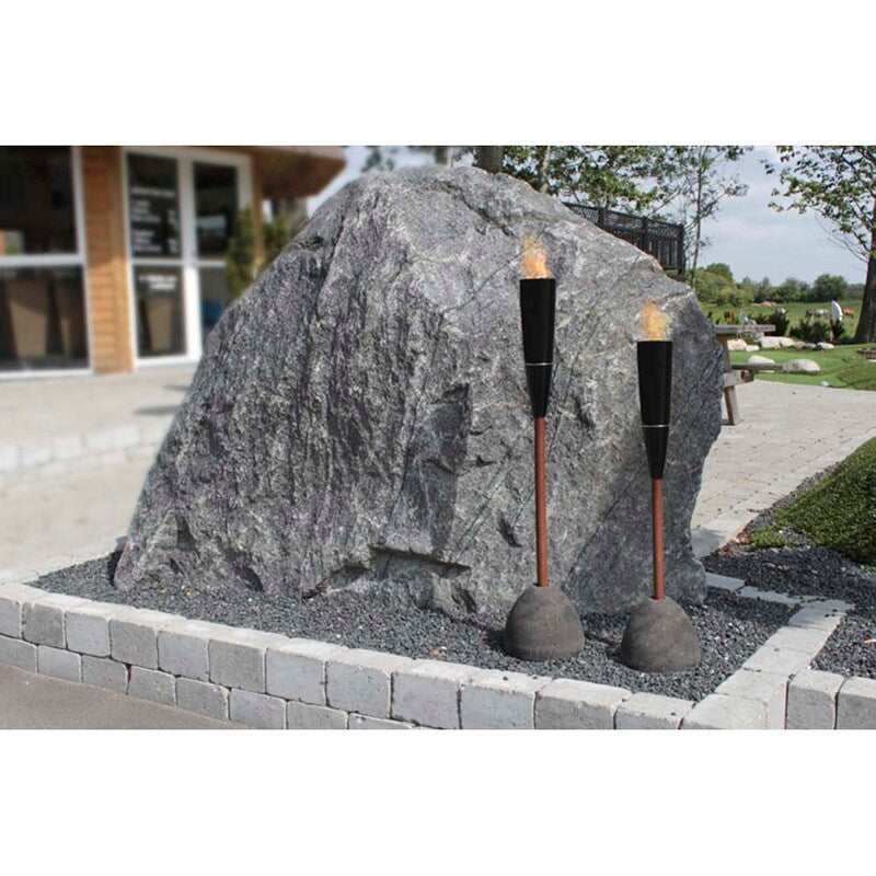 Fakkel, aluminium, sort, W/alushaft on concrete base, palle a 15 stk, Outdoor